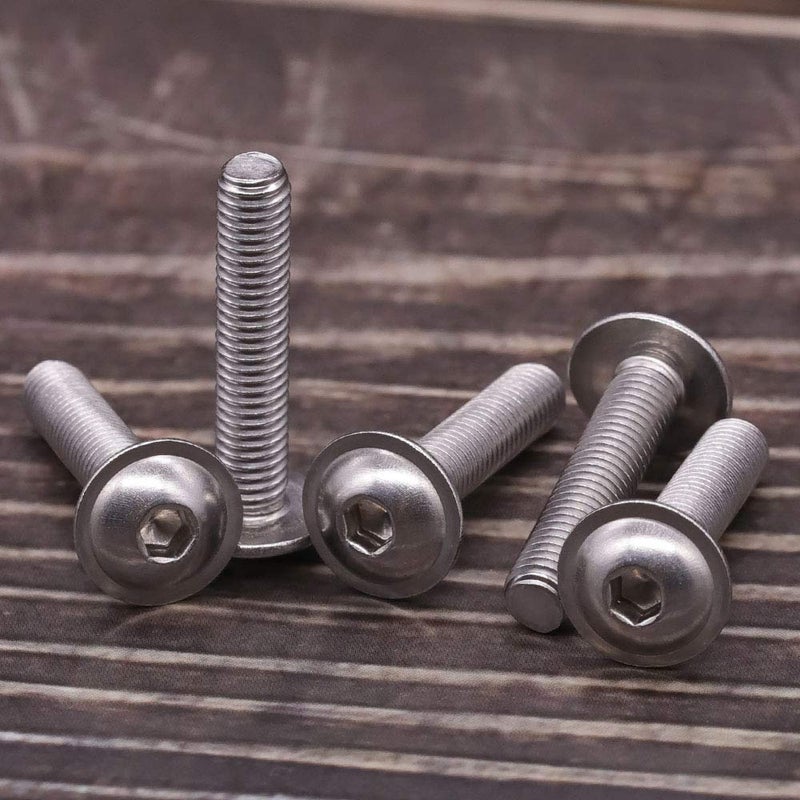EASTLO M5-0.8 x 16mm Flanged Washer Button Head Socket Cap Screws, 304 Stainless Steel 18-8, Allen Hex Drive, Full Thread Coarse Thread UNC, 50 PCS - Image 3